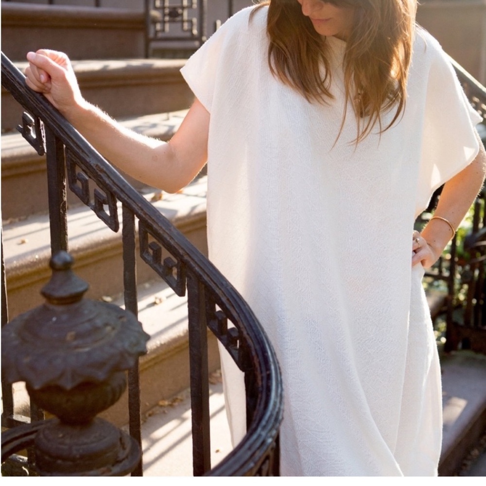 Elizabeth Suzann Cream Cotton Birdie Caftan. One Size